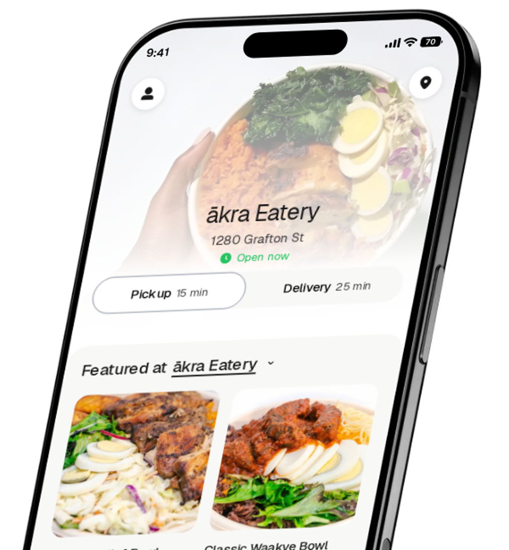 ākra Eatery app preview