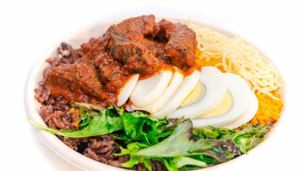 Classic Waakye Bowl.